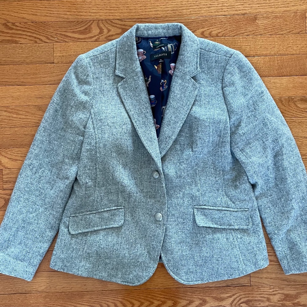 Talbots Gray Blazer size 14